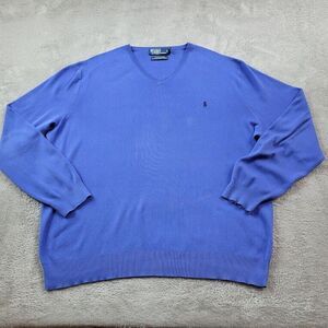 Polo by Ralph Lauren Sweater Pullover Mens 2XL Blue Long Sleeve‎ Crewneck Pima